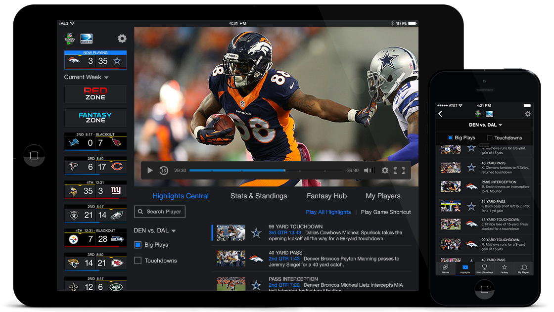 DirecTV – NFL Sunday Ticket App – Tablet, Mobile & Streaming
