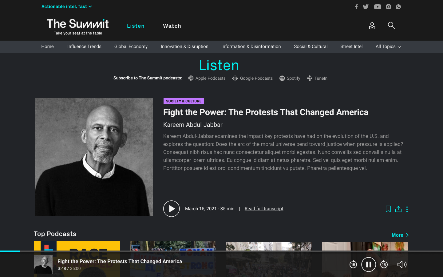 Desktop Web - Listen - Detail Page